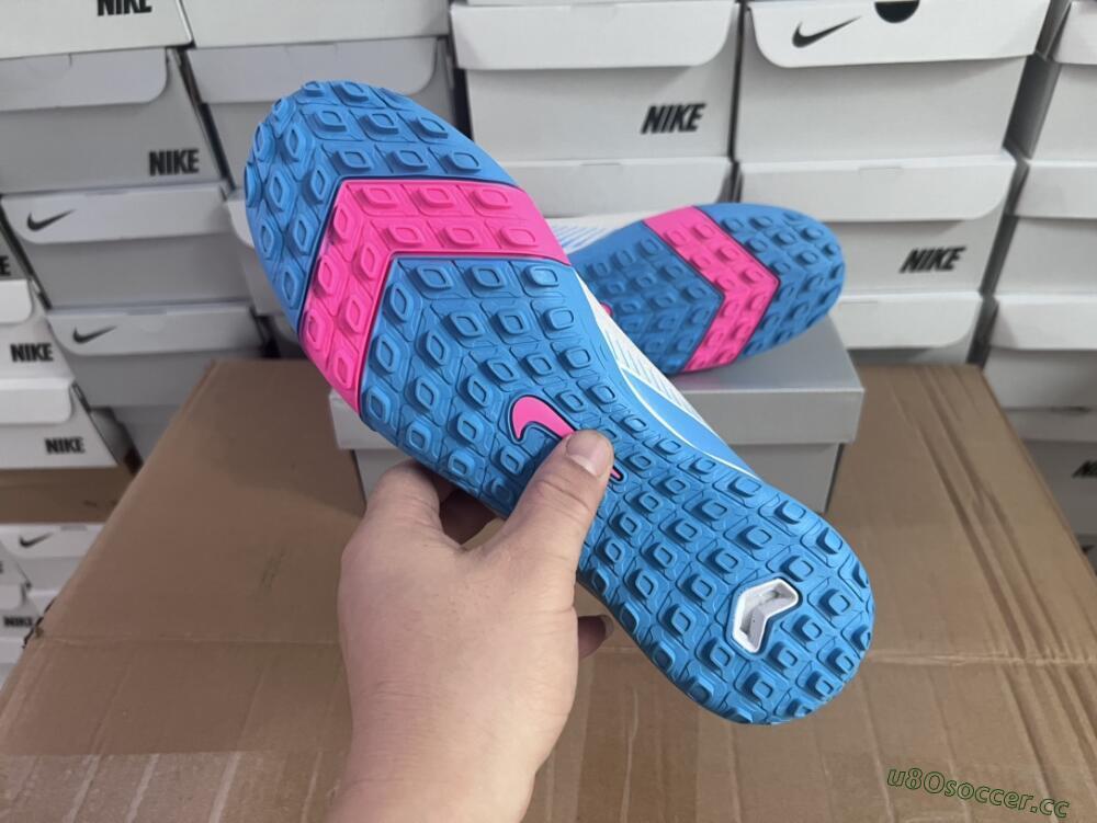 Unisex Nike Air Zoom Mercurial Vapor 16 Elite TF Artificial Turf Low-Tops Football Shoes - White/Pink/Blue