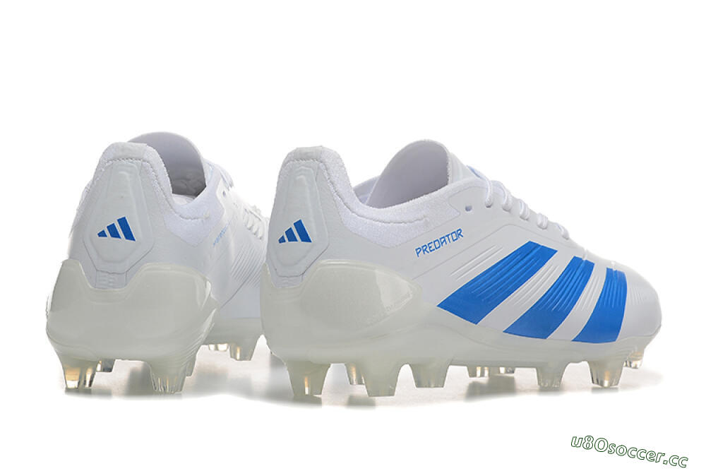 Men's Adidas Predator 24 Elite FG Firm Ground Low-Tops Football Boots - White/Blue 6