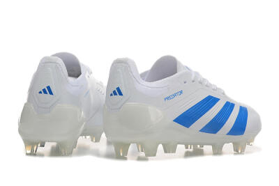 Men's Adidas Predator 24 Elite FG Firm Ground Low-Tops Football Boots - White/Blue