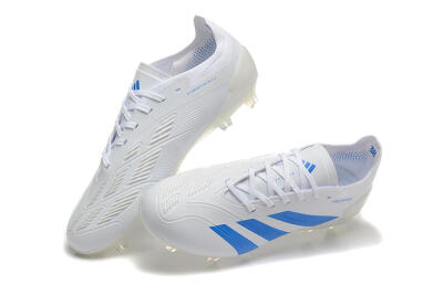 Men's Adidas Predator 24 Elite FG Firm Ground Low-Tops Football Boots - White/Blue