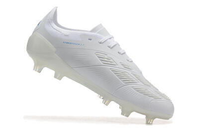 Men's Adidas Predator 24 Elite FG Firm Ground Low-Tops Football Boots - White/Blue