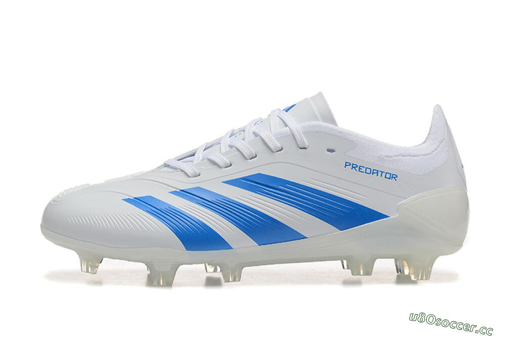 Men's Adidas Predator 24 Elite FG Firm Ground Low-Tops Football Boots - White/Blue 0