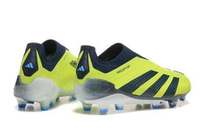 Men's Adidas Predator 24 Elite Laceless FG Firm Ground Low-Tops Football Boots - Yellow/Black/Blue