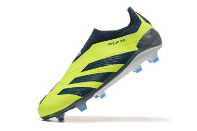 Men's Adidas Predator 24 Elite Laceless FG Firm Ground Low-Tops Football Boots - Yellow/Black/Blue