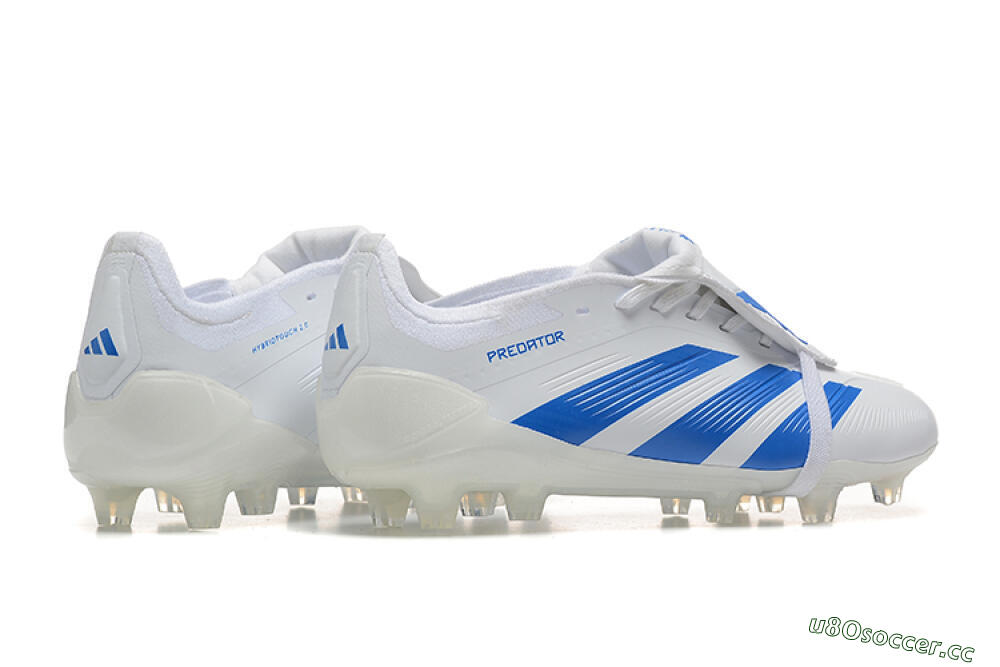Men's Adidas Predator Elite Foldover Tongue FG Firm Ground Low-Tops Football Boots - White/Blue 6