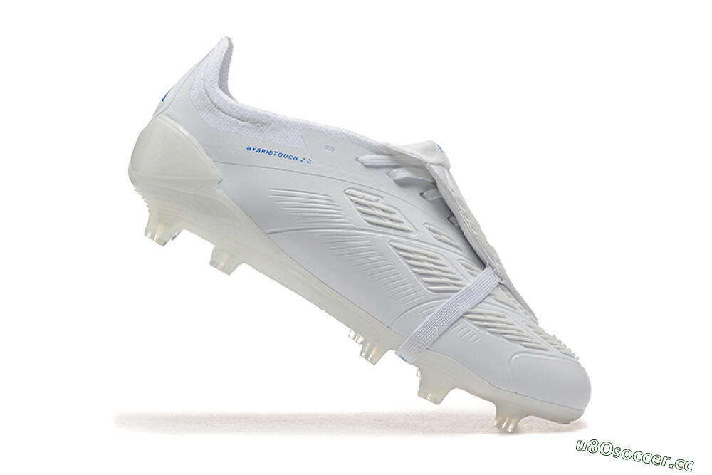 Men's Adidas Predator Elite Foldover Tongue FG Firm Ground Low-Tops Football Boots - White/Blue 4