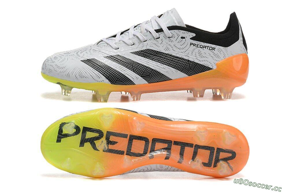 Men's Adidas Predator Accuracy.1 FG Firm Ground Low-Tops Football Boots - White/Black/Orange 1