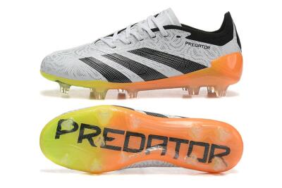 Men's Adidas Predator Accuracy.1 FG Firm Ground Low-Tops Football Boots - White/Black/Orange