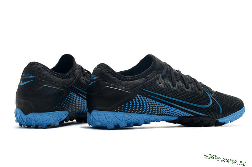 Men's Nike Mercurial Vapor 13 Pro TF Artificial Turf Low-Tops Football Shoes - Black/Blue 4