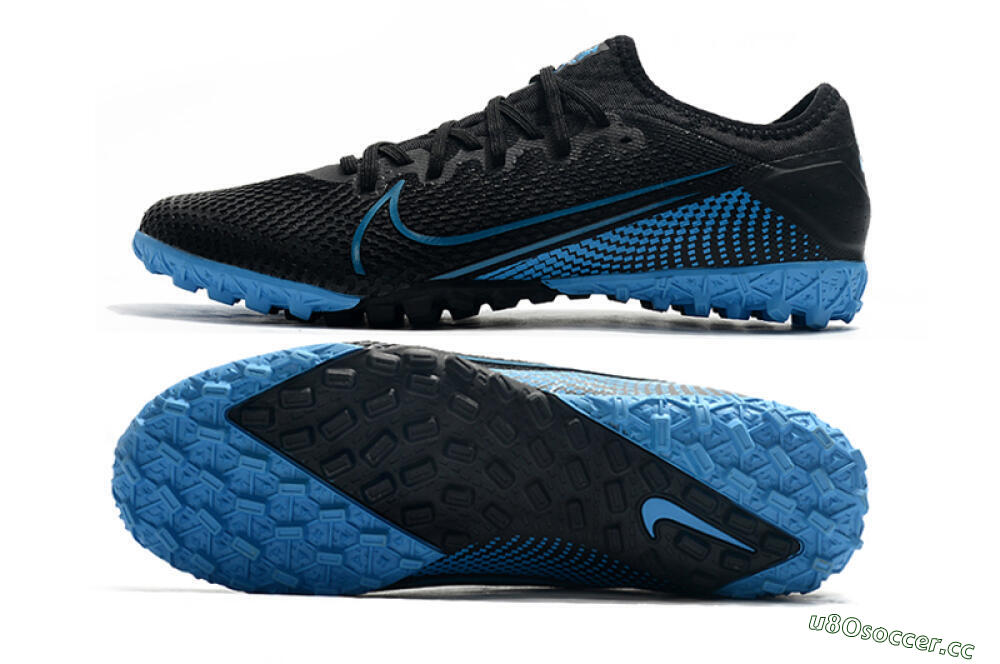 Men's Nike Mercurial Vapor 13 Pro TF Artificial Turf Low-Tops Football Shoes - Black/Blue 1