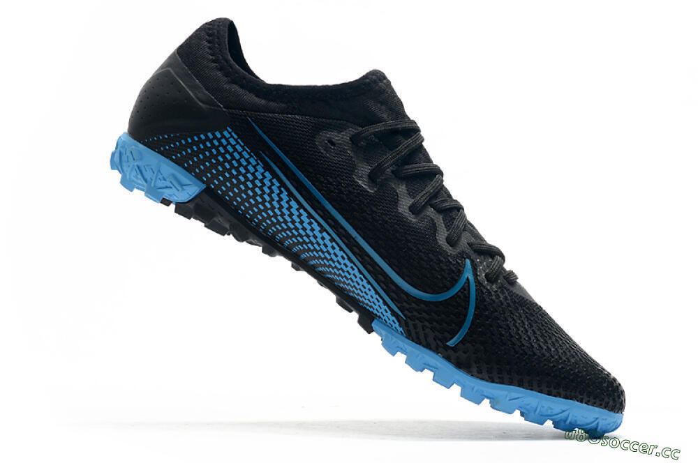Men's Nike Mercurial Vapor 13 Pro TF Artificial Turf Low-Tops Football Shoes - Black/Blue 5