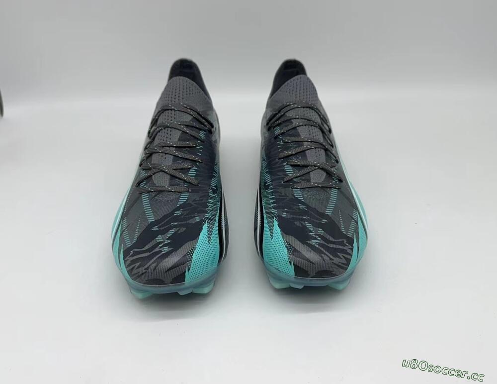 Men's Puma Ultra Ultimate FG Firm Ground Low-Tops Football Boots - Black/Jade