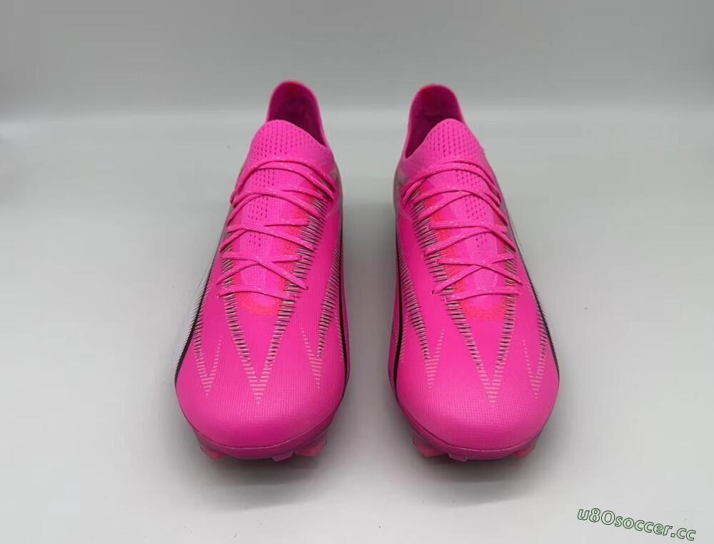 Men's Puma Ultra Ultimate FG Firm Ground Low-Tops Football Boots - Pink/White/Black