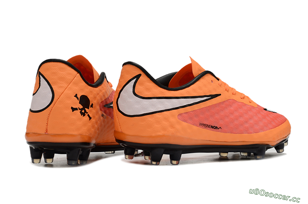 Men's Nike Hypervenom Phantom FG Firm Ground Low-Tops Football Boots - Orange/White 6
