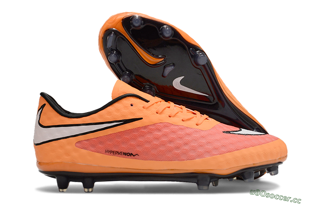 Men's Nike Hypervenom Phantom FG Firm Ground Low-Tops Football Boots - Orange/White 2
