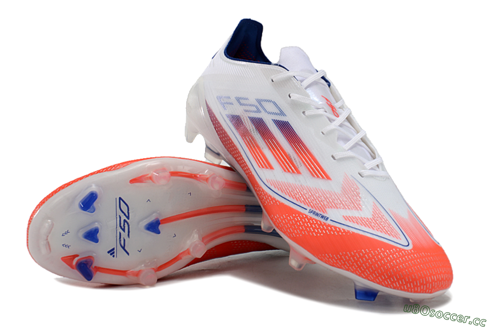 Men's Adidas F50 Elite FG Firm Ground Low-Tops Football Boots - Red/Blue/White 3