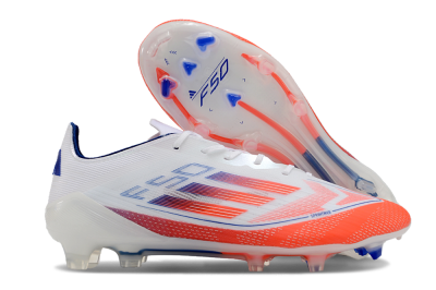 Men's Adidas F50 Elite FG Firm Ground Low-Tops Football Boots - Red/Blue/White