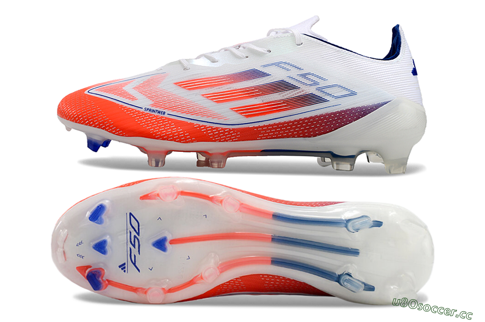 Men's Adidas F50 Elite FG Firm Ground Low-Tops Football Boots - Red/Blue/White 1