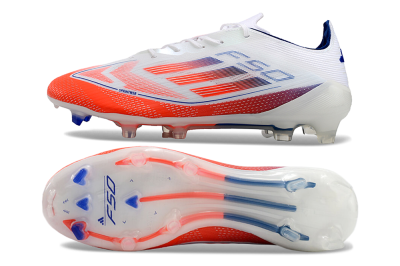 Men's Adidas F50 Elite FG Firm Ground Low-Tops Football Boots - Red/Blue/White
