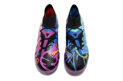 Men's Puma Future Ultimate TF Artificial Turf Low-Tops Football Shoes - Black/Pink/Blue
