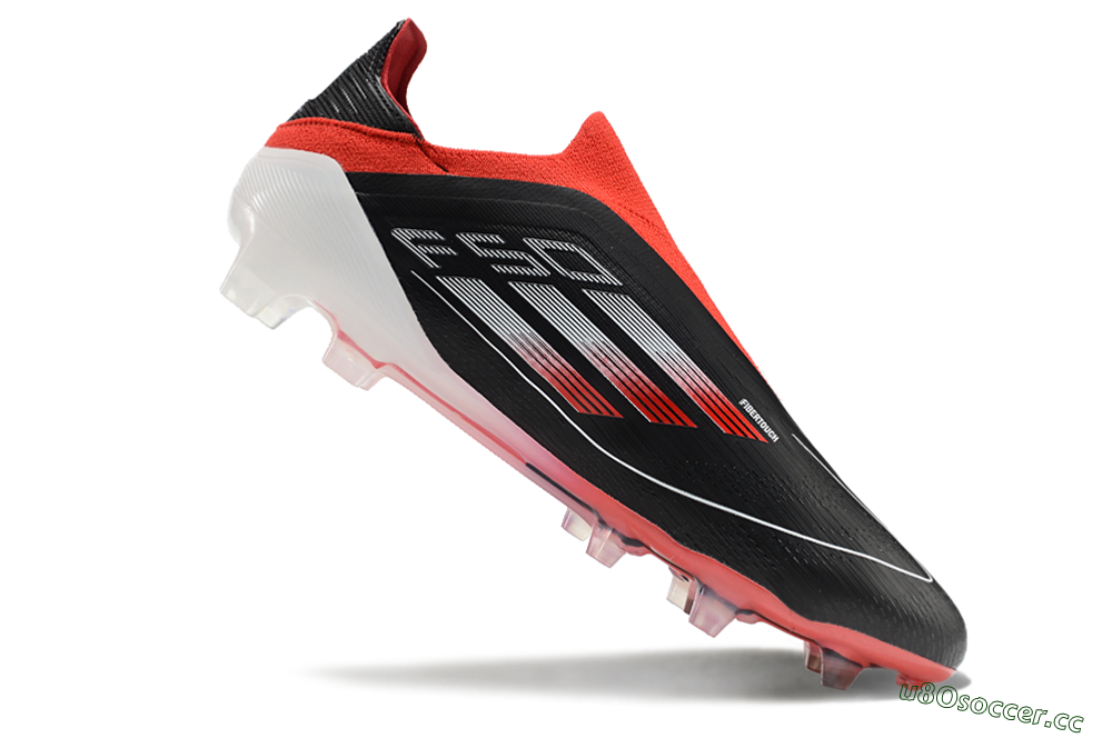 Men's Adidas F50 Elite Laceless FG Firm Ground Low-Tops Football Boots - Black/Red/White 4