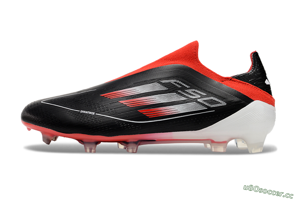 Men's Adidas F50 Elite Laceless FG Firm Ground Low-Tops Football Boots - Black/Red/White 0