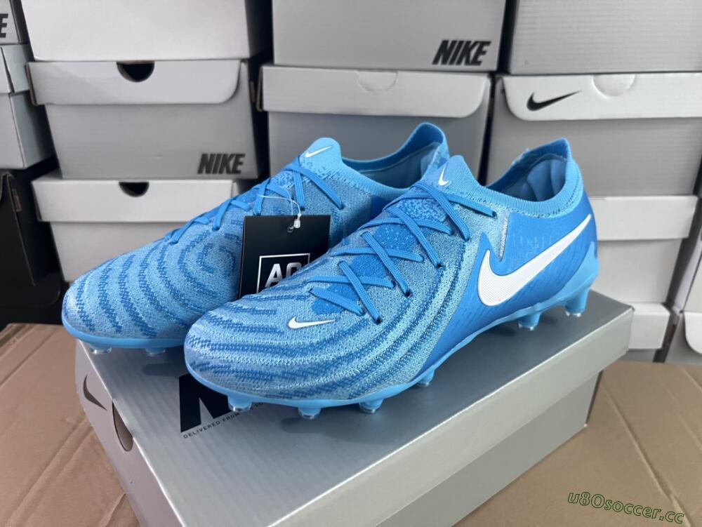 Men's Nike Phantom GX 2 Elite AG Artificial Grass Low-Tops Football Boots - Blue Fury/White