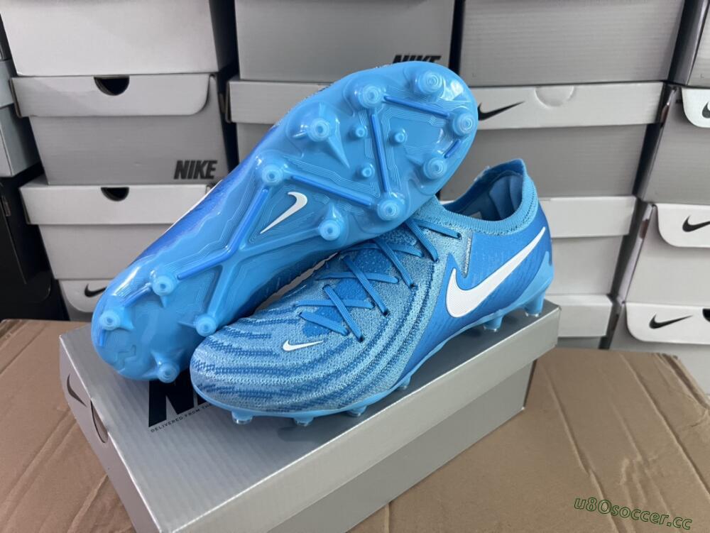 Men's Nike Phantom GX 2 Elite AG Artificial Grass Low-Tops Football Boots - Blue Fury/White