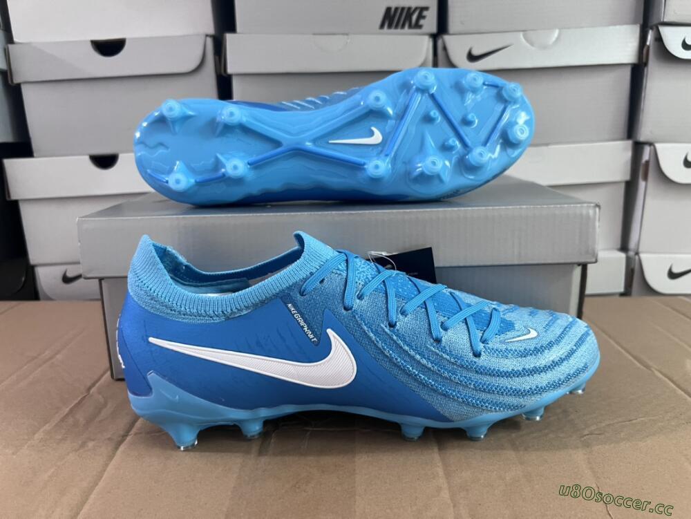 Men's Nike Phantom GX 2 Elite AG Artificial Grass Low-Tops Football Boots - Blue Fury/White