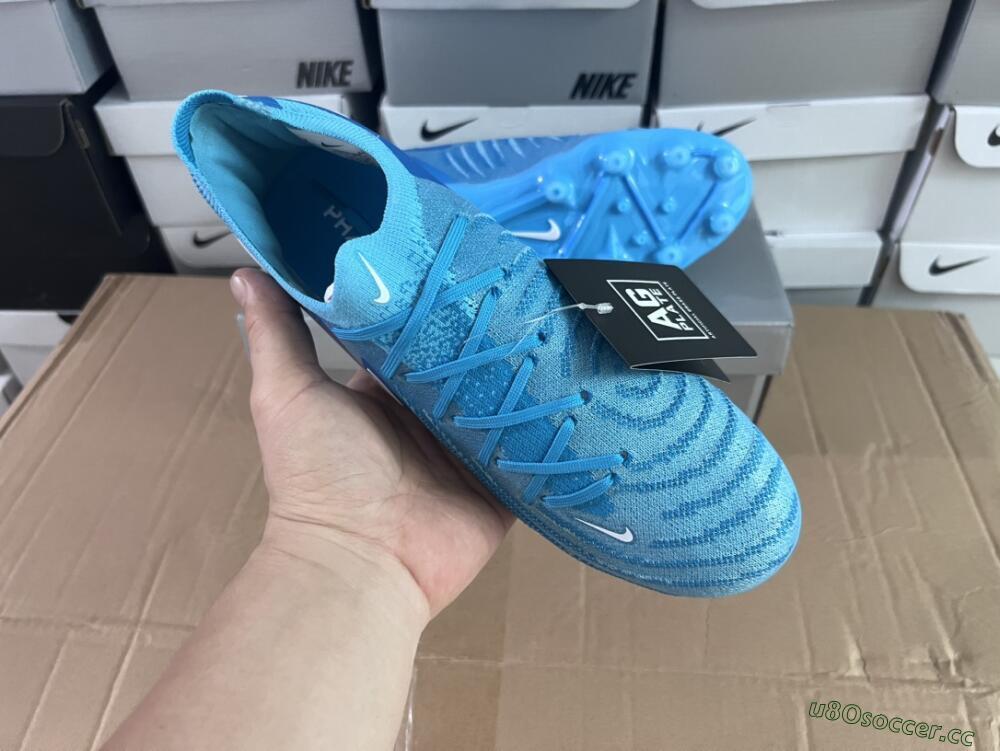 Men's Nike Phantom GX 2 Elite AG Artificial Grass Low-Tops Football Boots - Blue Fury/White