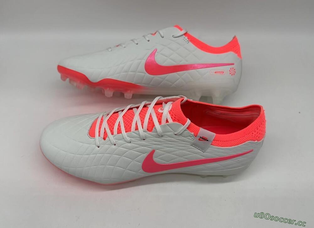 Men's Nike Tiempo Legend 10 Elite FG Firm Ground Low-Tops Football Boots - White/Red