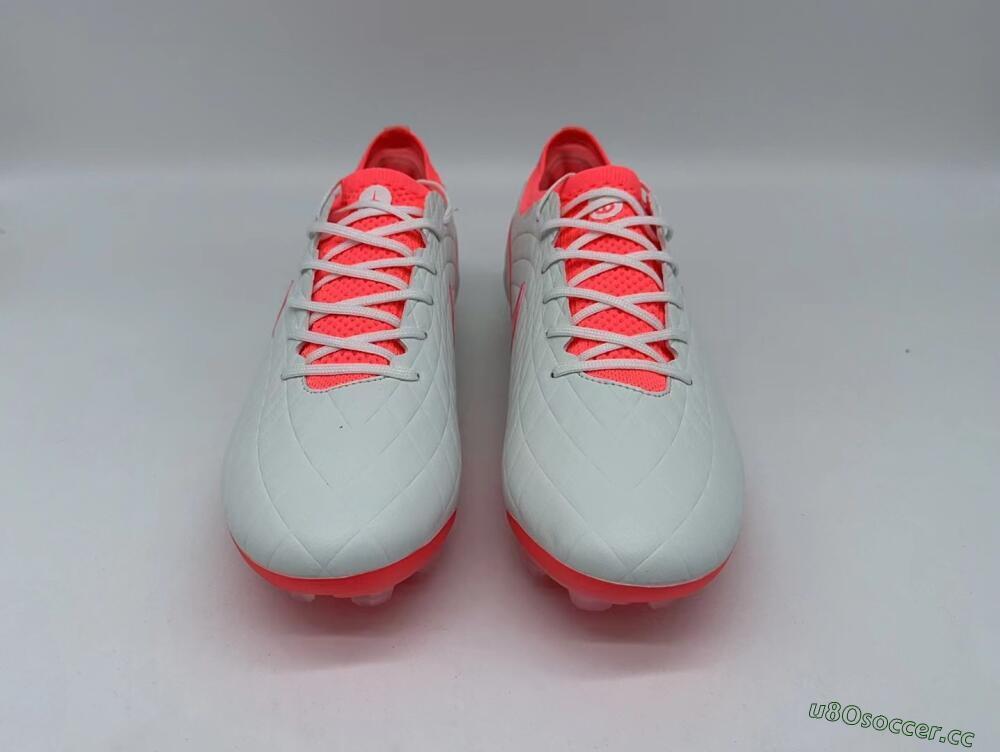 Men's Nike Tiempo Legend 10 Elite FG Firm Ground Low-Tops Football Boots - White/Red