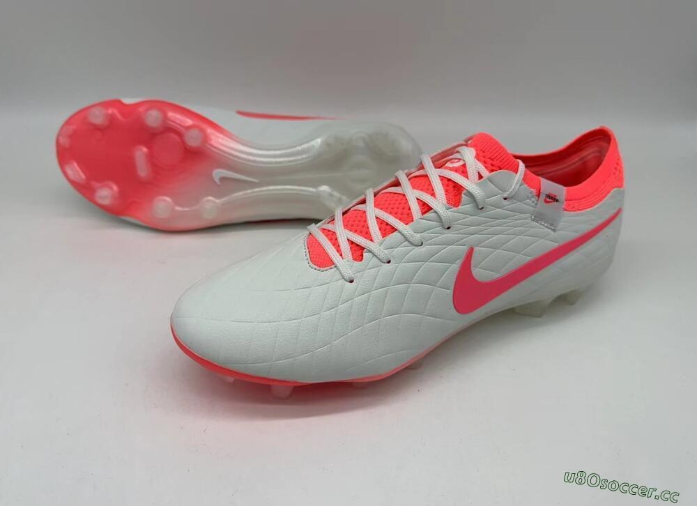 Men's Nike Tiempo Legend 10 Elite FG Firm Ground Low-Tops Football Boots - White/Red