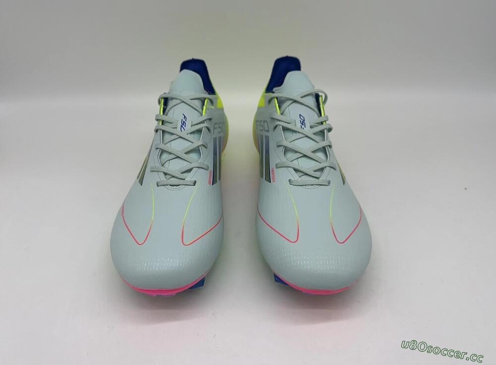 Men's Adidas F50 Elite FG Firm Ground Low-Tops Football Boots - Blue/Pink/Yellow