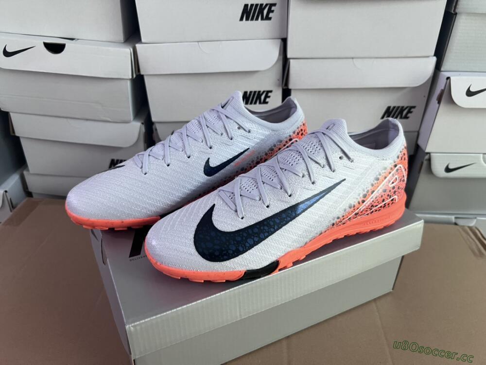 Men's Nike Air Zoom Mercurial Vapor 15 Elite TF Artificial Turf Low-Tops Football Shoes - Grey/Orange/Black