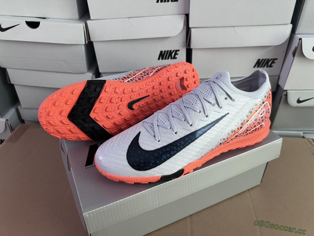 Men's Nike Air Zoom Mercurial Vapor 15 Elite TF Artificial Turf Low-Tops Football Shoes - Grey/Orange/Black