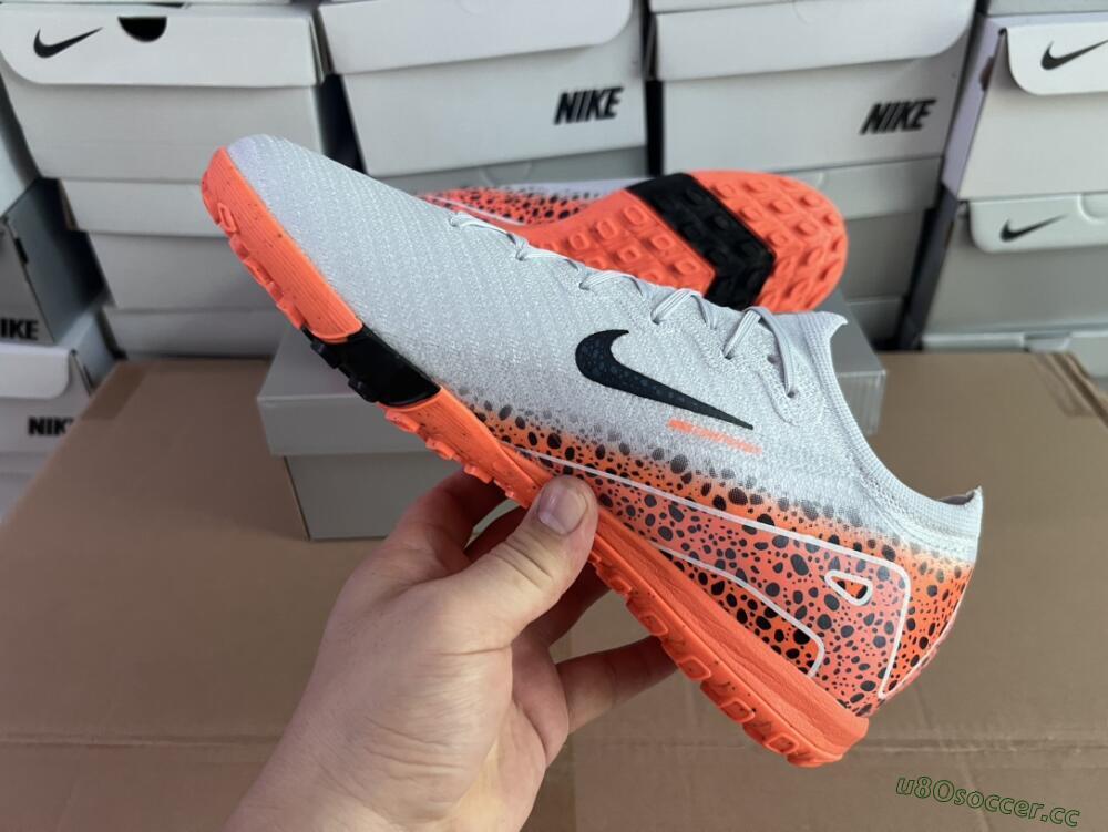 Men's Nike Air Zoom Mercurial Vapor 15 Elite TF Artificial Turf Low-Tops Football Shoes - Grey/Orange/Black