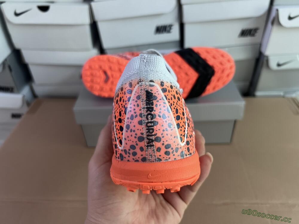 Men's Nike Air Zoom Mercurial Vapor 15 Elite TF Artificial Turf Low-Tops Football Shoes - Grey/Orange/Black