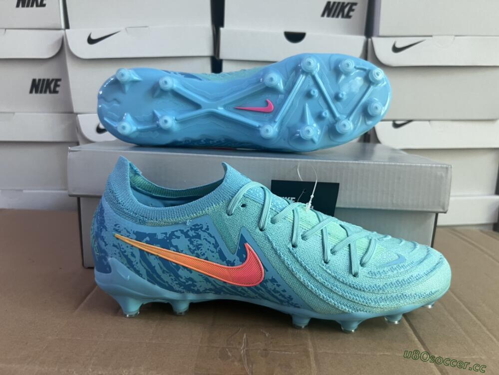 Men's Nike Phantom Luna Elite AG Artificial Grass Low-Tops Football Boots - Jade/Pink/Yellow