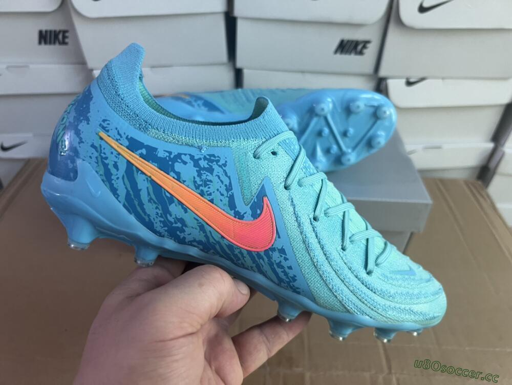 Men's Nike Phantom Luna Elite AG Artificial Grass Low-Tops Football Boots - Jade/Pink/Yellow