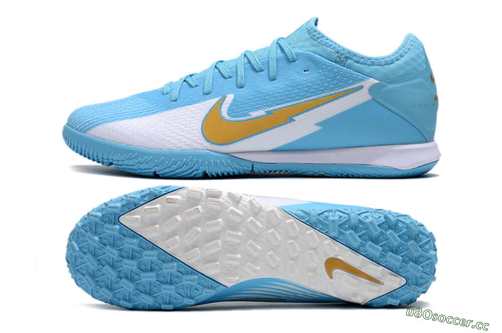 Men's Nike Mercurial Vapor 13 Pro TF Artificial Turf Low-Tops Football Shoes - Jade/White/Gold 1