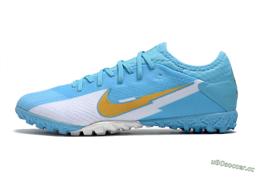 Men's Nike Mercurial Vapor 13 Pro TF Artificial Turf Low-Tops Football Shoes - Jade/White/Gold 0