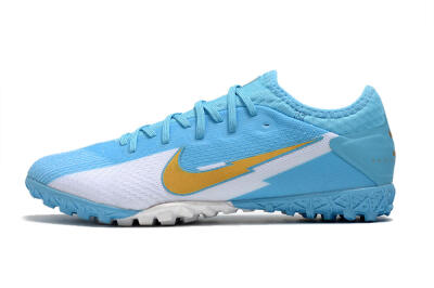 Men's Nike Mercurial Vapor 13 Pro TF Artificial Turf Low-Tops Football Shoes - Jade/White/Gold