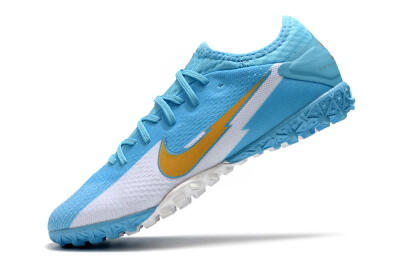 Men's Nike Mercurial Vapor 13 Pro TF Artificial Turf Low-Tops Football Shoes - Jade/White/Gold