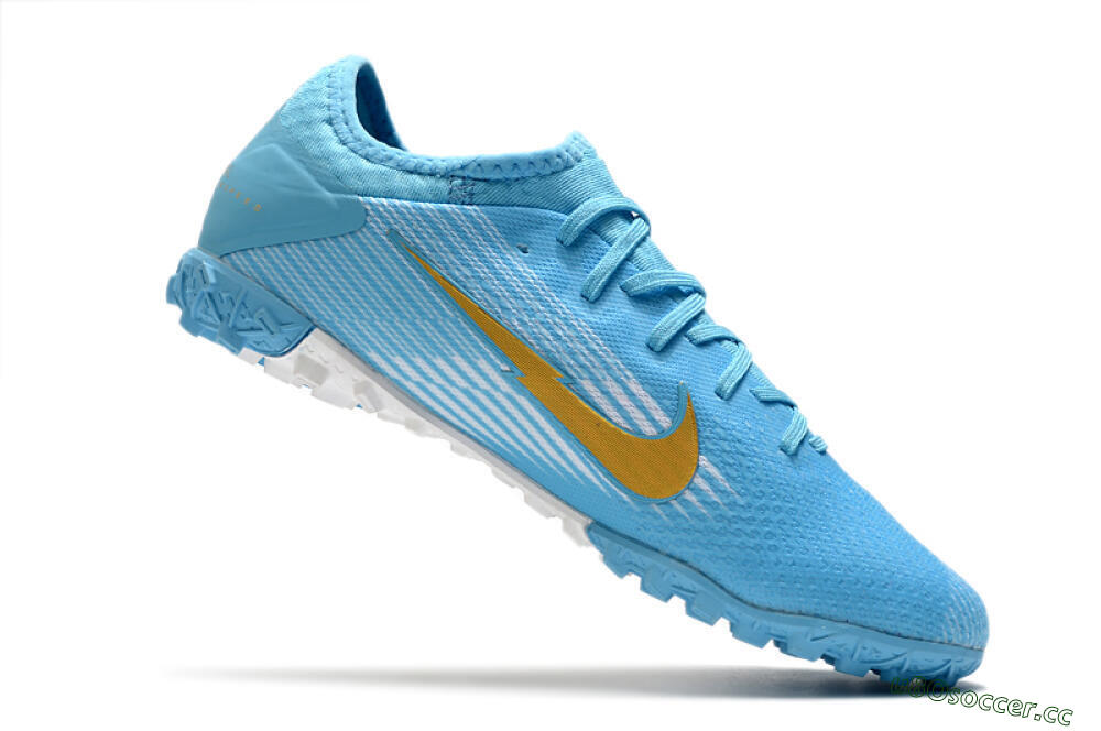 Men's Nike Mercurial Vapor 13 Pro TF Artificial Turf Low-Tops Football Shoes - Jade/White/Gold 5