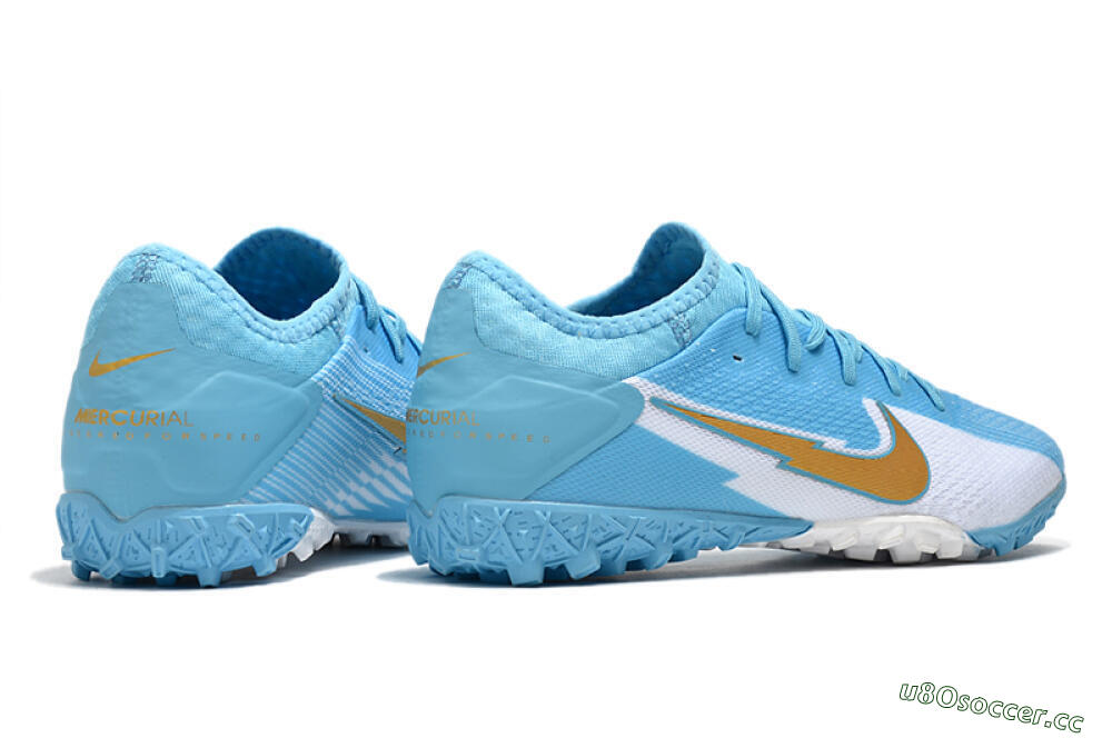 Men's Nike Mercurial Vapor 13 Pro TF Artificial Turf Low-Tops Football Shoes - Jade/White/Gold 6