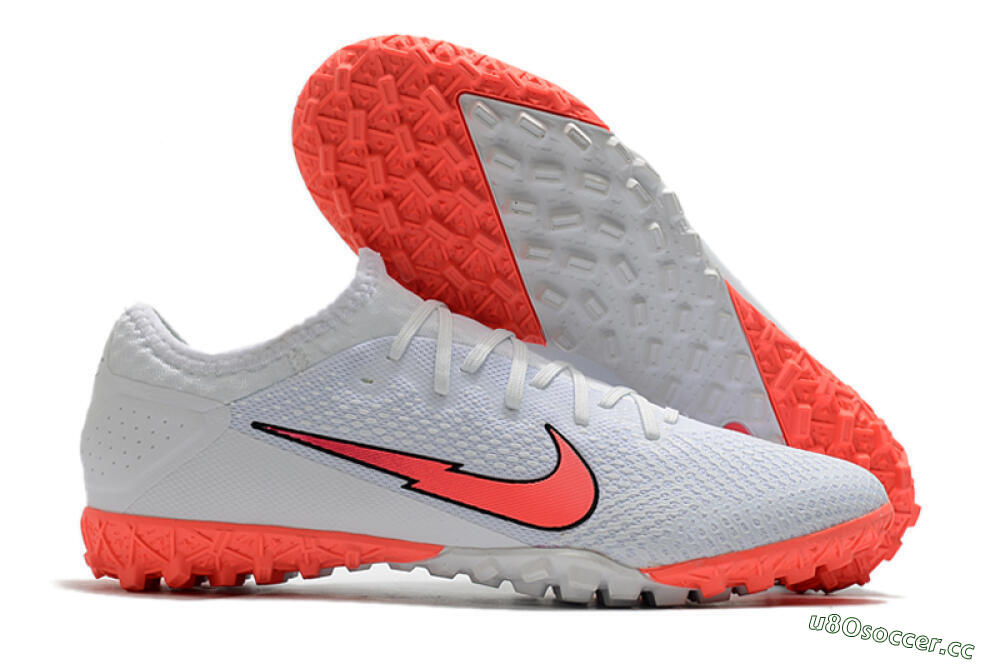 Men's Nike Mercurial Vapor 13 Pro TF Artificial Turf Low-Tops Football Shoes - White/Red 2