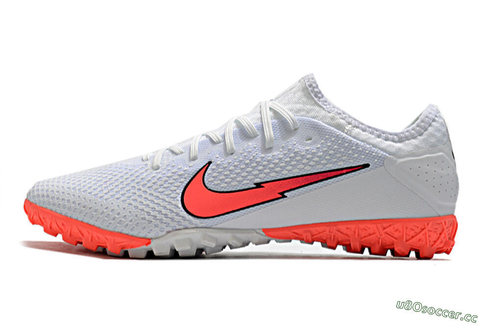 Men's Nike Mercurial Vapor 13 Pro TF Artificial Turf Low-Tops Football Shoes - White/Red 0