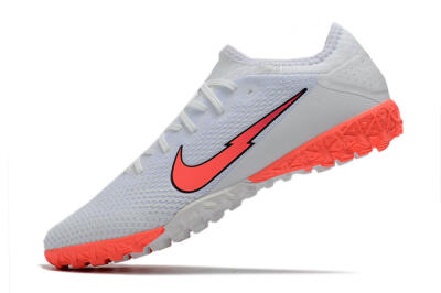 Men's Nike Mercurial Vapor 13 Pro TF Artificial Turf Low-Tops Football Shoes - White/Red