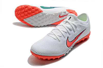 Men's Nike Mercurial Vapor 13 Pro TF Artificial Turf Low-Tops Football Shoes - White/Red